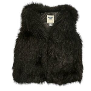 Faux Fur Black Vest Girls Old Navy Size 3T